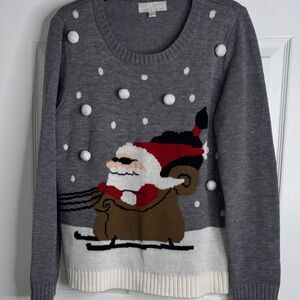 Carolyn Taylor Gray Knit Seasonal Sweater
